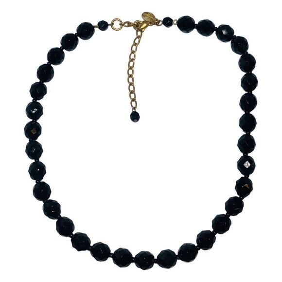 Vintage Kenneth J Lane Black Icy Glass Beaded Necklace 20” Czech Republic Formal - Picture 1 of 16